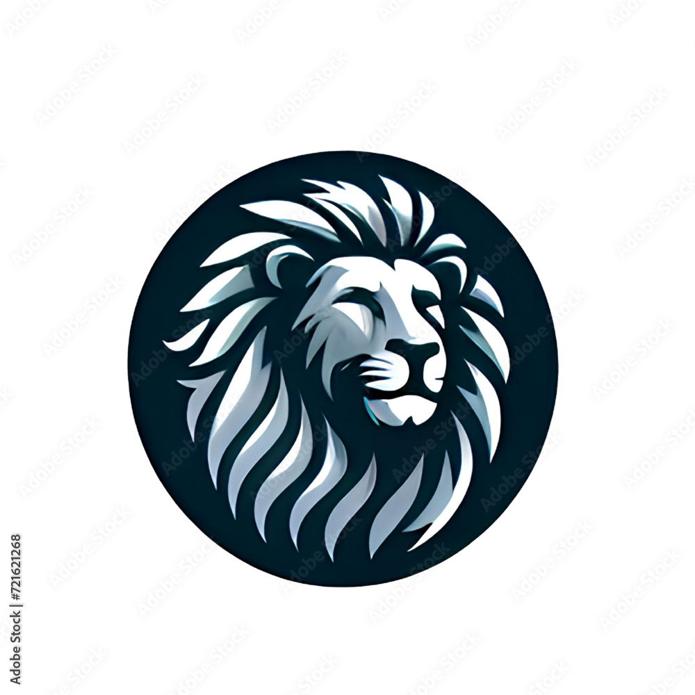 Logo illustration of a lion isolated on a white background