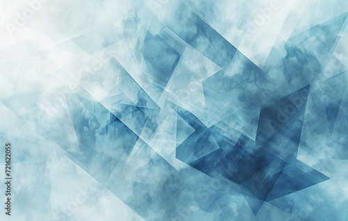 Abstract Blue Geometric Ice Crystal Design
