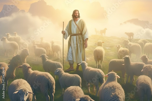 Shepherd of the Flock: A Lone Man Amidst a Sea of Grazing Sheep