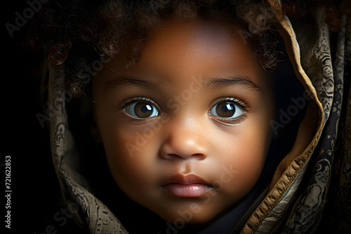 portrait of a happy African little boy. development of young children
