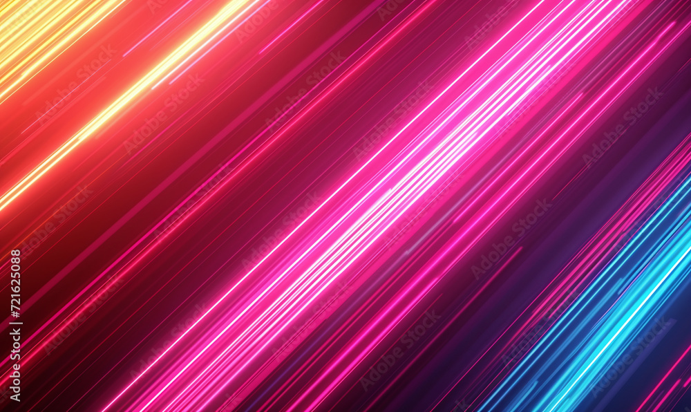 Dynamic diagonal streaks of neon light in vivid pink and blue hues, creating a lively and energetic abstract background.
Dynamic diagonal streaks of neon light in vivid pink and blue hues, creating a lively and energetic abstract background.