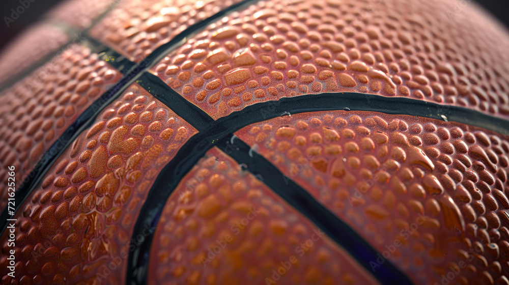 Obraz premium Basketball Microcosm: A Stunning Close-Up for Your Wallpaper Delight. Generative AI