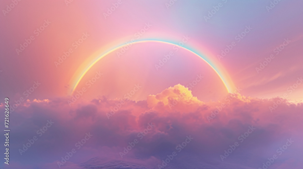 Radiant Rainbow Arching Over Pink Sunset Clouds
Radiant Rainbow Arching Over Pink Sunset Clouds