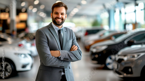 Smiling car sales manager looking at the camera. © PETR BABKIN