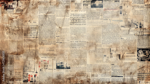Old newspaper background. Aged brown paper grunge vintage texture. Overlay template