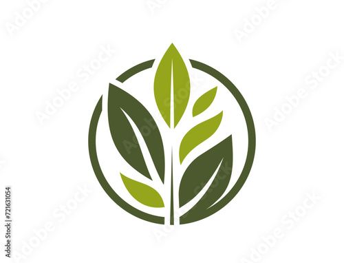 Eco logo. green leaves, organic and nature icon. vector image in flat design