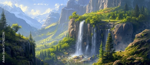 Captivating Waterfalls  A Breathtaking Water Landscape that Showcases the Majestic Power of Cascading Waterfalls amidst Nature s Stunning Landscape