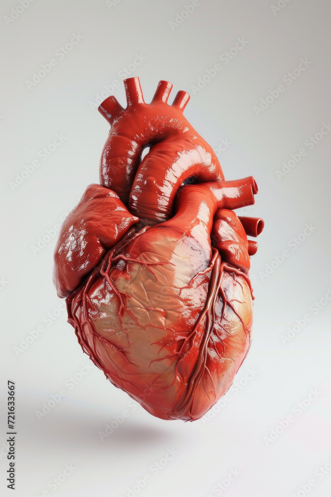 Realistic 3D Heart Model with Valves and Arteries, Generative AI
