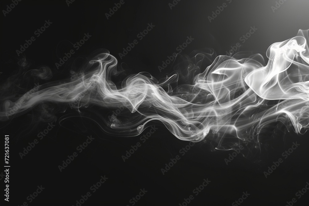 Fototapeta premium Smoke Rising on Black Background