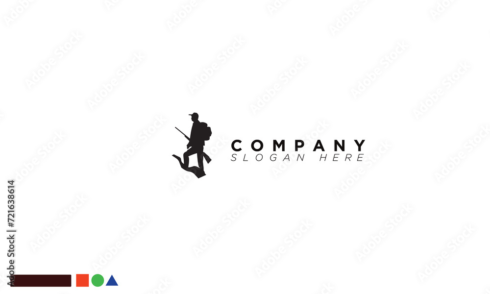 hunting man creative and attractive logo for company and branding 