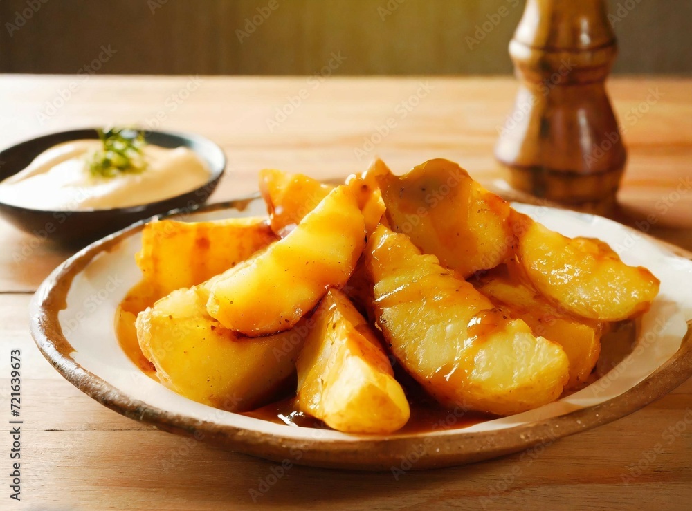 ''Patatas bravas'' Traditional Spanish food ''Patatas bravas'' Traditional Spanish food
