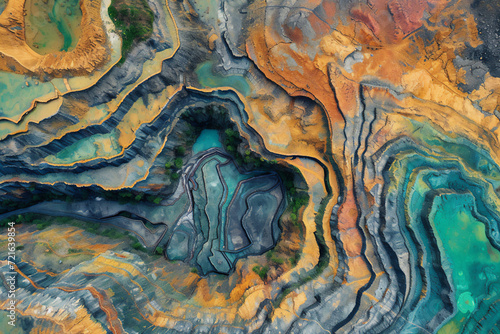 Digital elevation model. GIS product made after proccesing aerial pictures. It shows excavation site with steep rock walls that was mapped from a drone