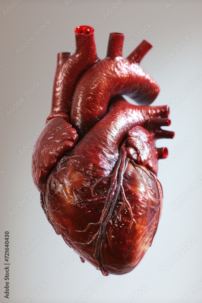 Realistic 3D Heart Model with Valves and Arteries, Generative AI