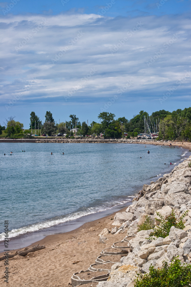 Summer is a good time to take a dip on the lake - scenes from Bayfield, Huron County, ON, Canada