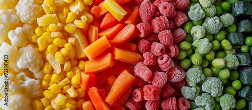 Vibrant Background of Different Frozen Vegetables Adds Colorful Depth to Any Dish