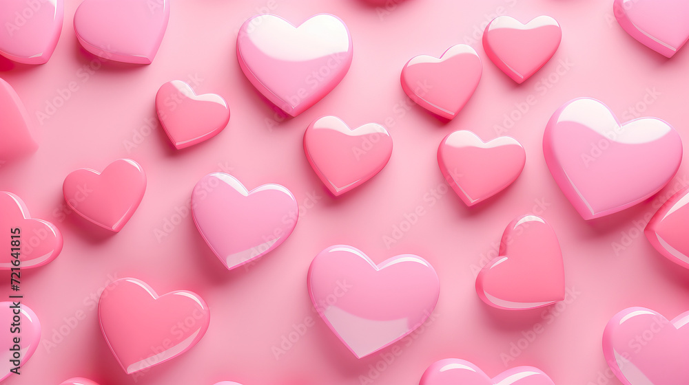 Valentine's Day. Abstract pink hearts background pattern texture with hearts. Love concept