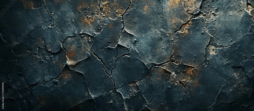 Dark Grunge Textured Background: Cracked Stone Wall with an Intense and Edgy Vibe