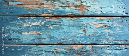 Vintage Charm: Old Blue Wood with Weathered Paint on Bleached Background