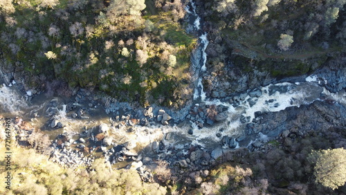 Rocky river aerial drone photo