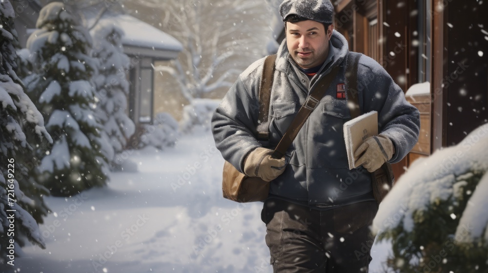 hyper realistic Scenes of a mailman delivering mail in a winter landscape, braving the snow to ensure timely deliveries
hyper realistic Scenes of a mailman delivering mail in a winter landscape, braving the snow to ensure timely deliveries