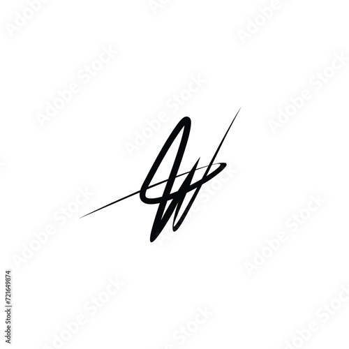 digital signature initial letter w logo vector design