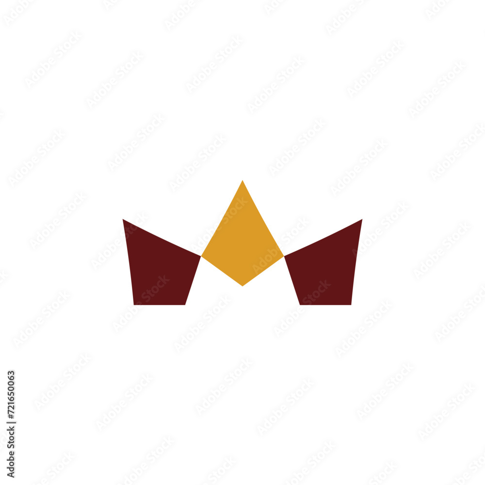 letter m crown logo icon vector