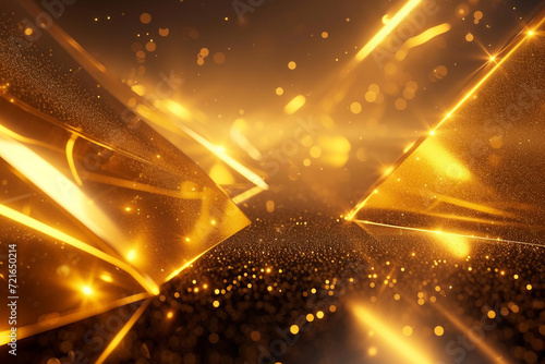 abstract background with golden rays of light, generative Ai