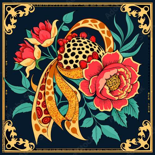 extile Artistry: A Scarf Displaying an Elegant Confluence of Leopard 