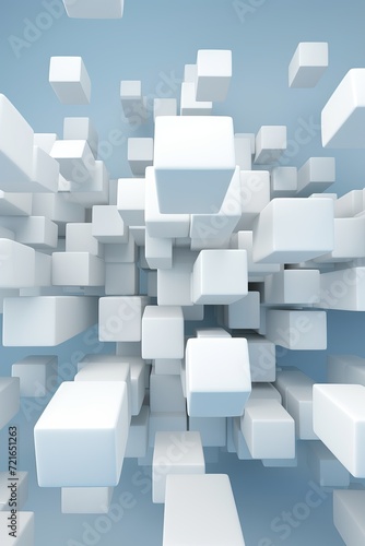 Minimalist geometric 3d shapes on high-quality abstract cube background for modern web design, vertical