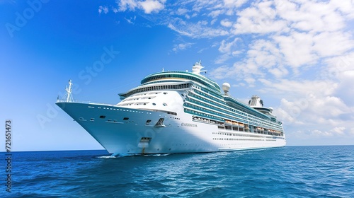 cruise ship sailing on the ocean © natasya