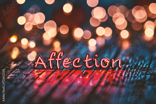 Word Affection on bokech background photo