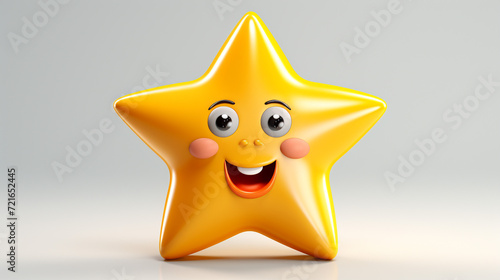 3D Gold star sparkle emoji Cute shiny star shaped