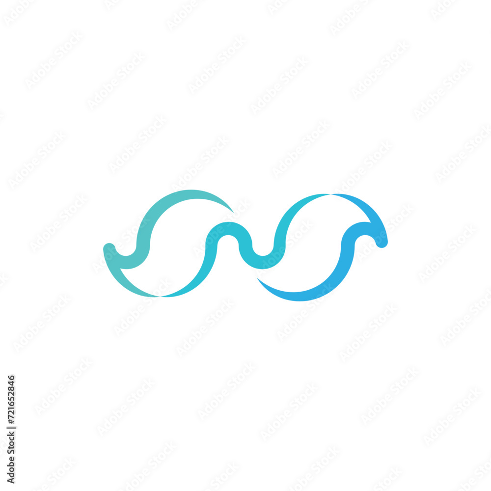 water wave blue letter n logo icon vector design water wave blue letter n logo icon vector design