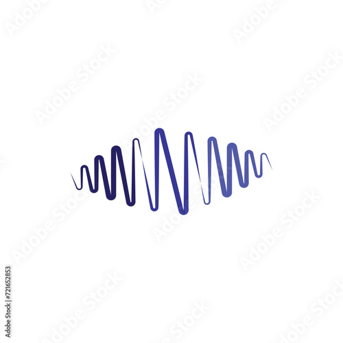 wave wavelength frequency icon logo vector design