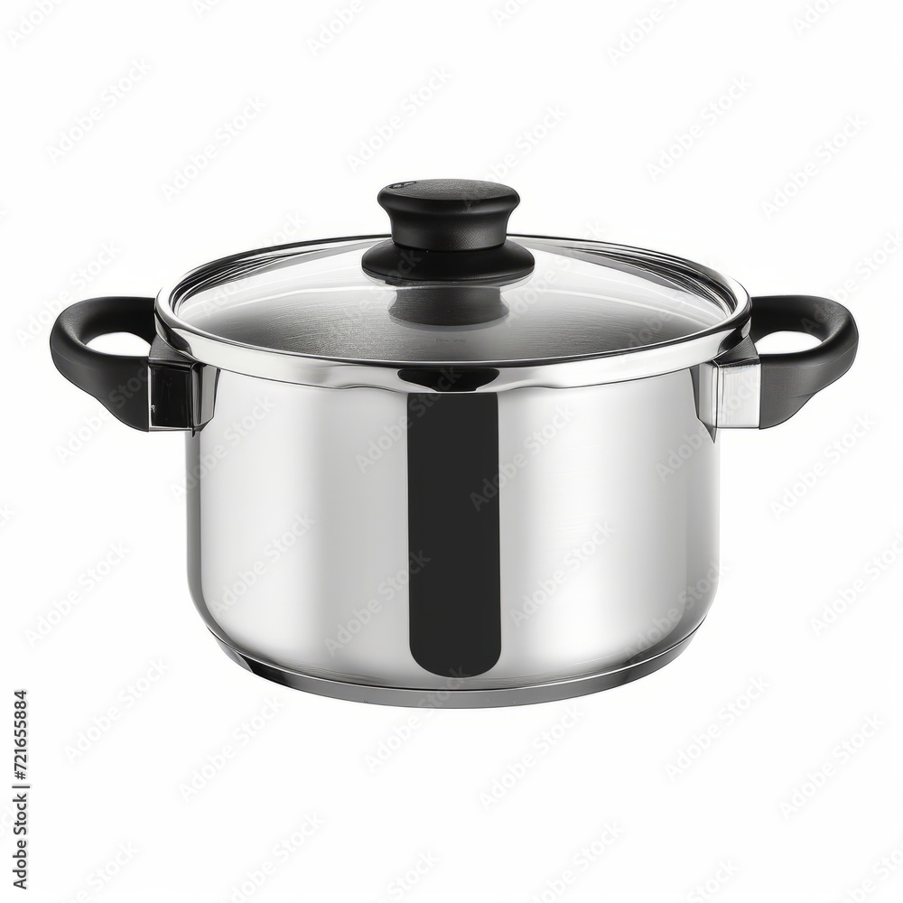 Saucepan with lid, isolated, white background Saucepan with lid, isolated, white background
