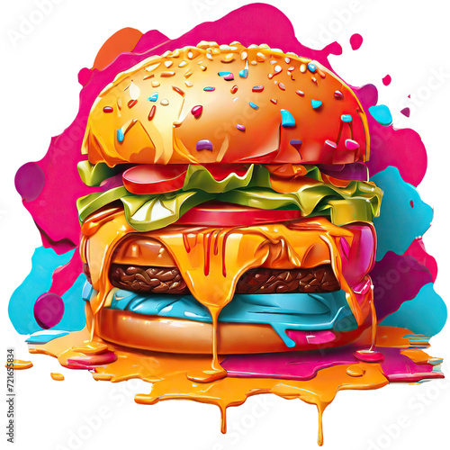 Illustration of Melted Burger 