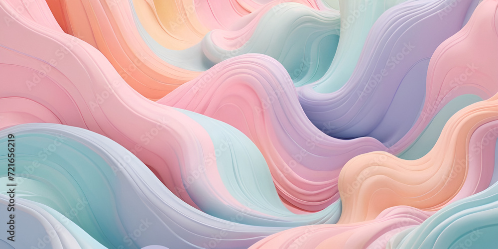 Discover a dreamy 3D abstract background blending pastel colors and swirling shapes Discover a dreamy 3D abstract background blending pastel colors and swirling shapes