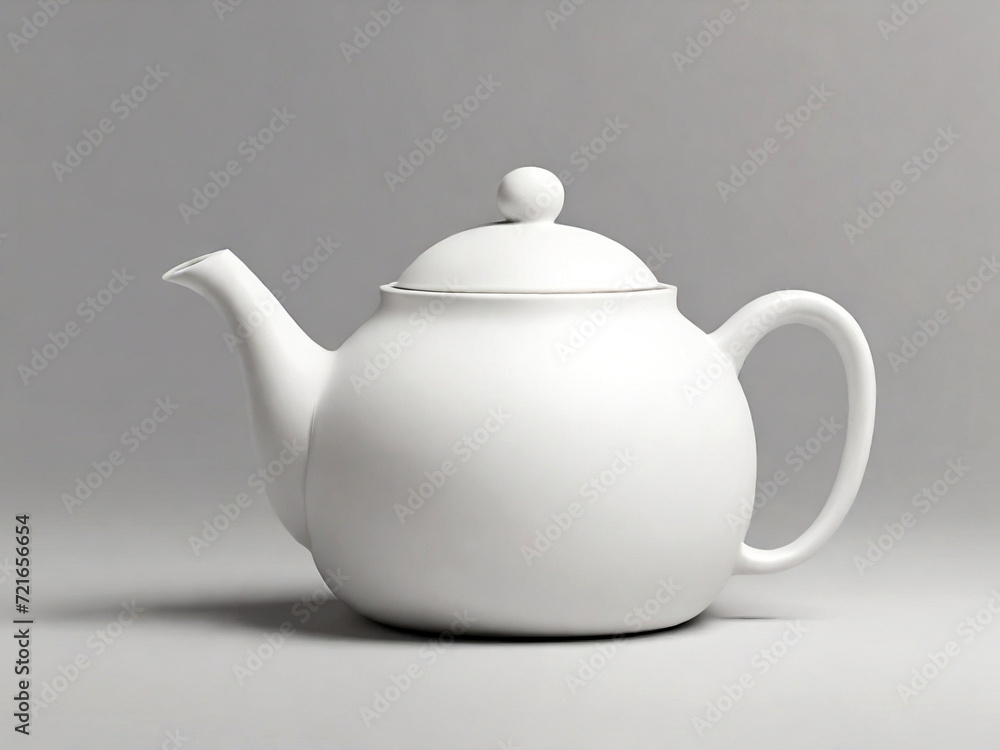 White teapot isolated on a white background. Close-up. Created using generative AI tools White teapot isolated on a white background. Close-up. Created using generative AI tools