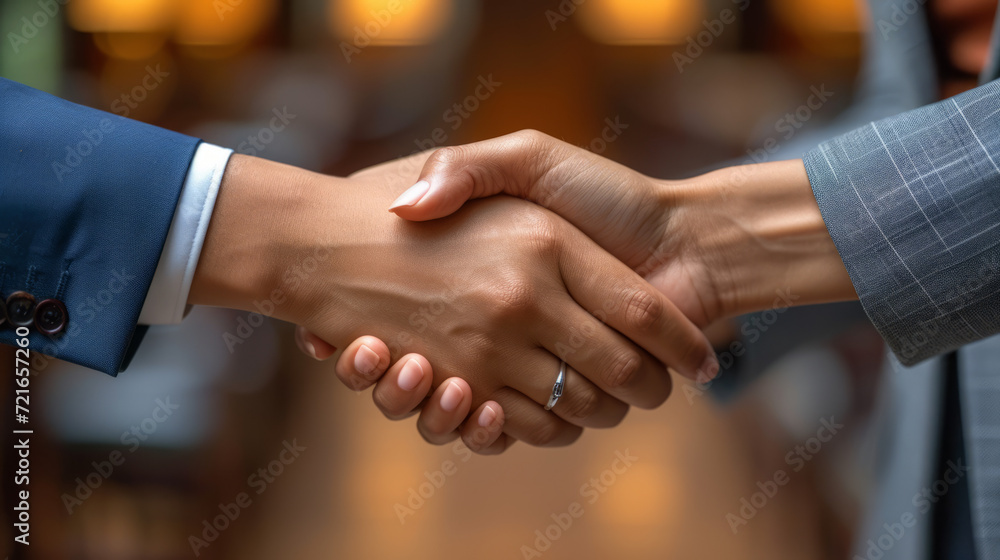 A close-up of a handshake between two people A close-up of a handshake between two people