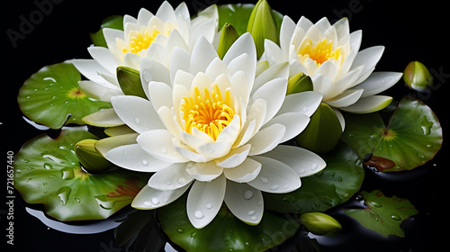 Time lapse of waterlily flower blossoming photo