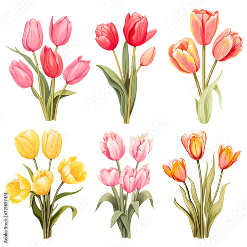 set of tulips