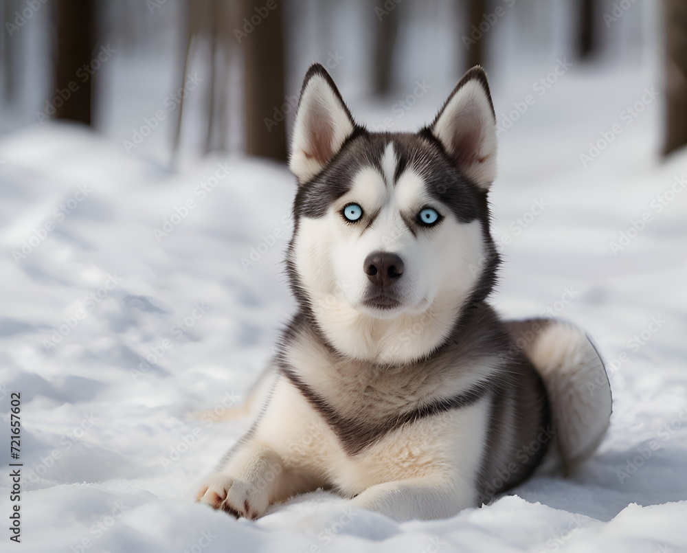 Portrait of the Siberian Husky dog