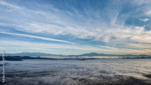 Overlooking the fog-filled Elsinore Valley at sunrise in southern California © Rix Pix