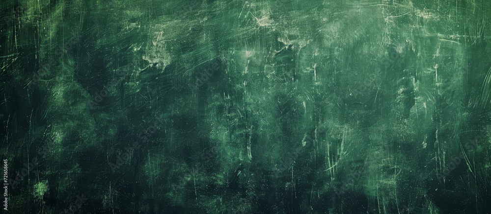 Abstract Green Grunge: Artistic Blackboard Wall with Abstract Green Grunge Design