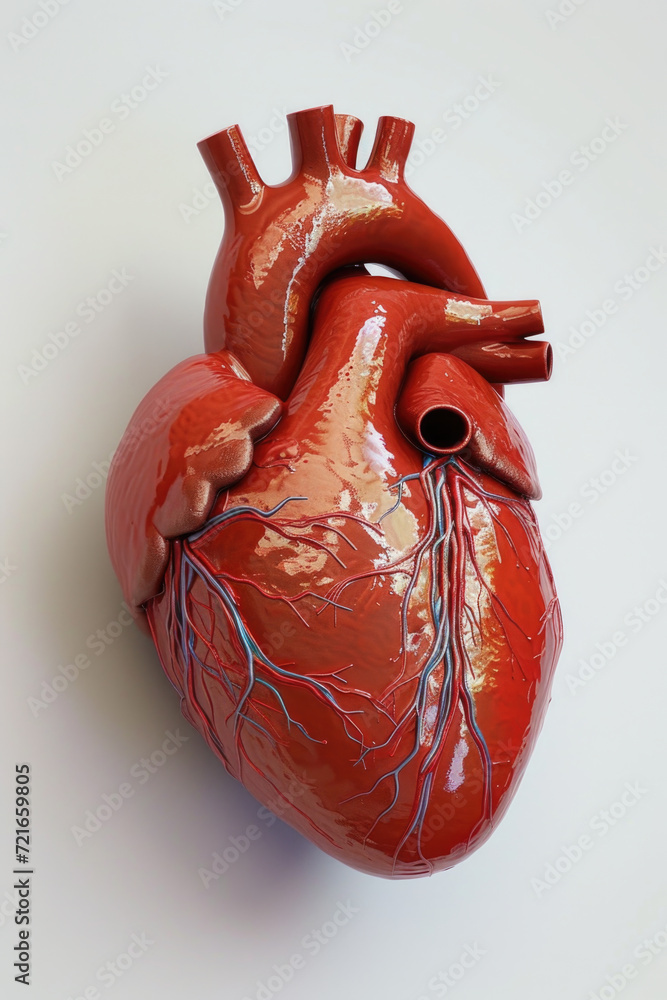 Realistic 3D Heart Model with Valves and Arteries, Generative AI