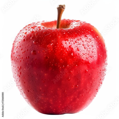 Studio Photography of an Apple on a White Background for Cutout Designs, Fruit Marketing Photo