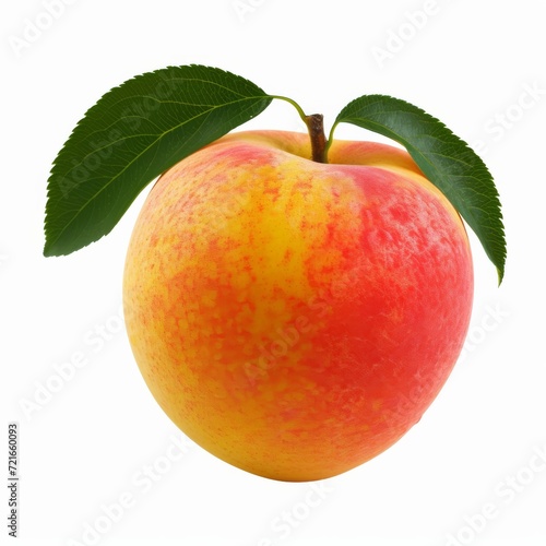 Studio Photography of an Apple on a White Background for Cutout Designs, Fruit Marketing Photo