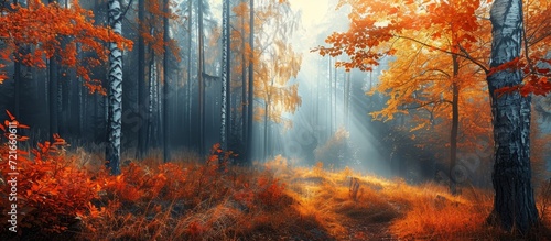 Captivating Nature: An Enchanting Background of an Autumn Forest