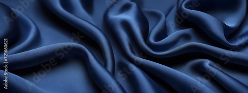 Dark blue abstract silk fabric texture for background. Colorful matte background with space for design. Tinted canvas fabric. Silk satin fabric.