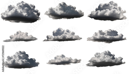 Fototapeta Naklejka Na Ścianę i Meble -  Set of dark rain clouds isolated on transparent background